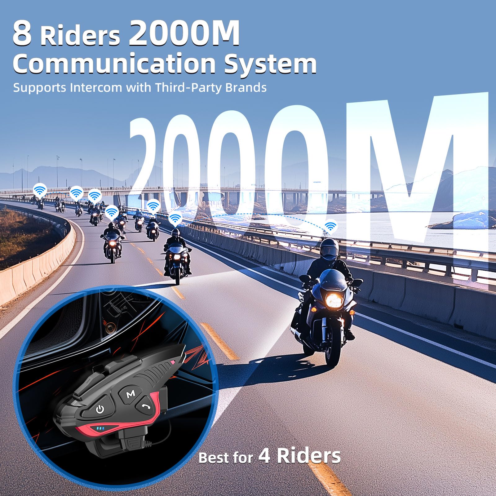 Moman Motorcycle Intercom Headset - Image 3