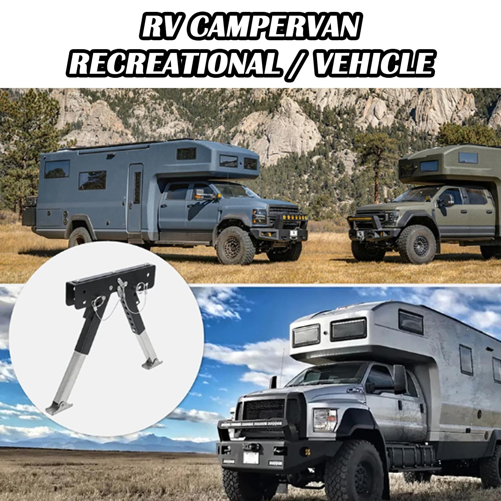 Aisny Kit Stabilisateur Marche pour RV, Accessoires RV pour Remorques Voyage Et Camping Cars Hauteur Réglable 7cm à 29cm Accessoires Camping Car pour Marches Extérieures à Ranger sans Retirer