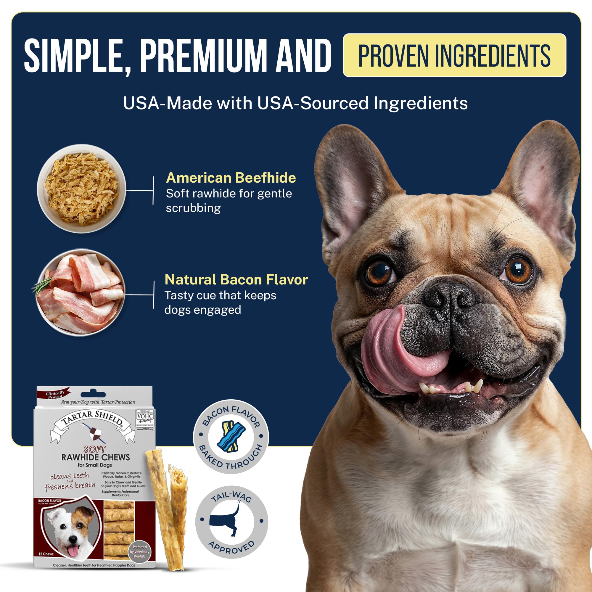 Tartar Shield Rawhide - Mascarilla suave para perros de talla pequeña