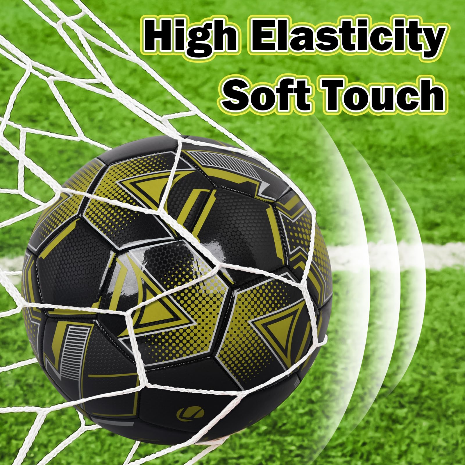 Pallone da Calcio in Pelle Misura 5 con Pompa, Pallone da Calcio per Allenamento Indoor e Outdoor