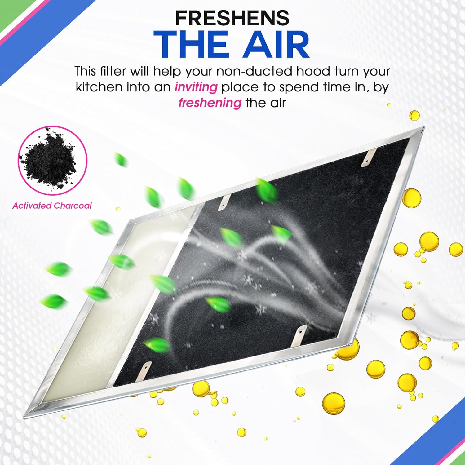 Range Hood Charcoal Filter 7.75” x 10.5” - Fits Broan and Nutone BP58 For 43000 Series Range Hoods - Broan Range Hood Filter Replacement - Carbon Stove Vent Fan Filters Removes Kitchen Odors (3-Pack) - Image 4