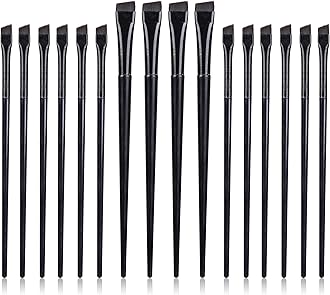 16 Pcs Eyeliner Brush Eyebrow Tint Brushes Brow Brushes Set Flat Tapered Eyebrow Concealer Ultra Thin Christmas Makeup Brush Fine Angled Slanted Eye Shadow Applicator Sticks Brushes