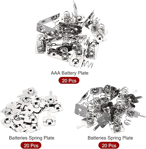 Miniatura 3 de MECCANIXITY 20 pares de placas de batería AAA y 20 piezas AAA placa de batería positiva negativa conversión primavera contacto