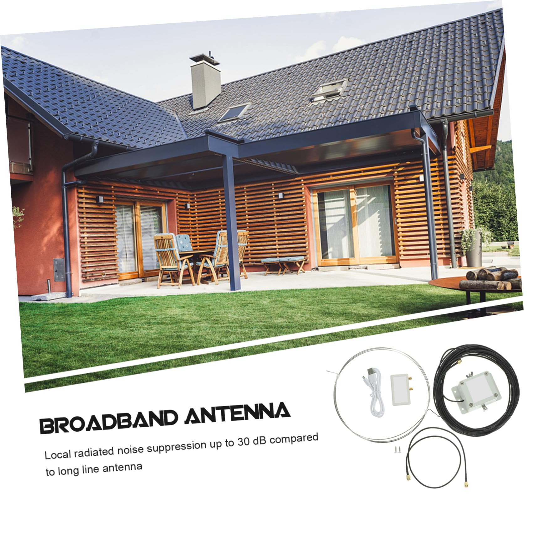 NUOBESTY Antenna Ad Antenna Medie Ricevente Rumore Supporto in Inossidabile Alimentazione Usb Facile Installare