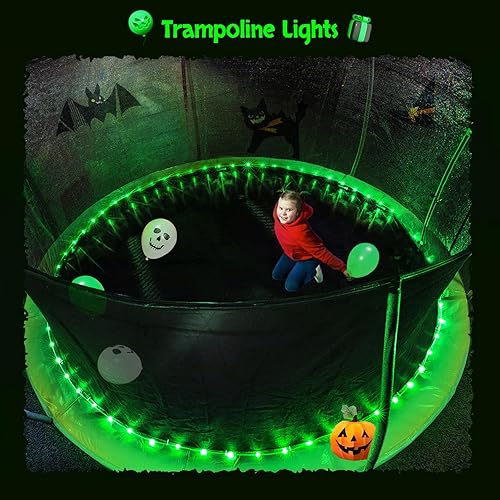 Miniatura 5 de JMEXSUSS Luces solares verdes de Halloween, 66 pies, 200 luces LED de cuerda para exteriores, impermeable, tubo de PVC, luces verdes de Navidad para