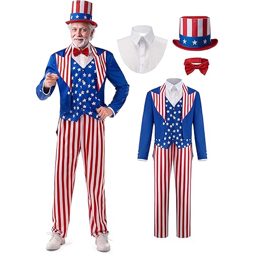 Spooktacular Creations 4th of July Costume, Halloween Blue Tuxedo Costume, America Adult Patriot Costume for Halloween Party