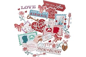 Navy Peony Love Valentine's Sticker Collection