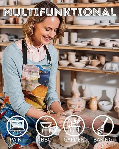 Miniatura 4 de InnoBeta Delantal de artista regalos para pintores con bolsillos, delantales de pintura, regalos para amantes de la pintura