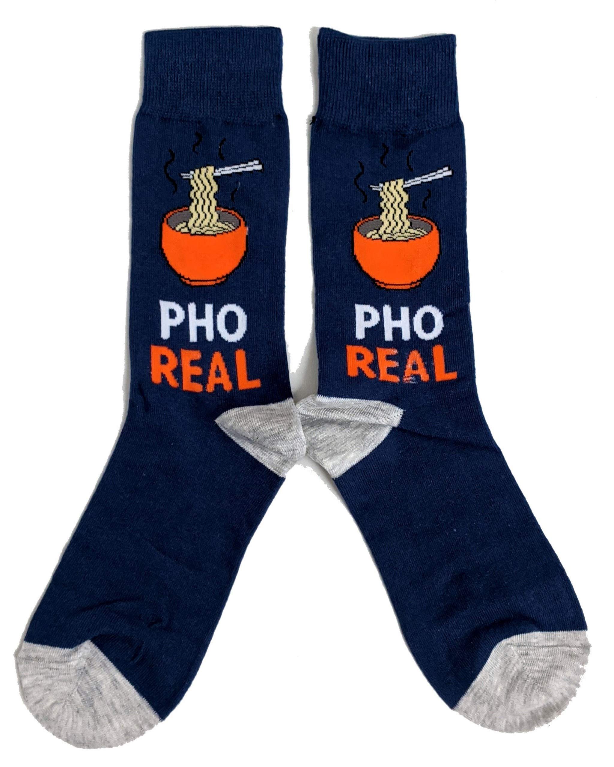 Mens Pho (For) Real Food Word Pun Socks 6-11 UK / 39-45 Euro / 7-12 USA