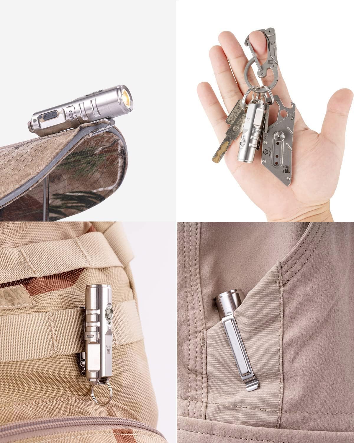 RovyVon Aurora A2 G4 Bright Keychain Flashlight USB C Rechargeable EDC Flashlight 650 lumens Small Magnetic Clip Flashlight, Lockout Feature Momentary On for Daily Carry Use