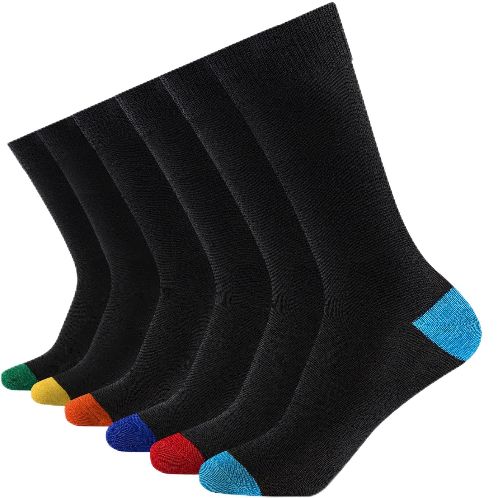 6/10 Pairs Mens Black Socks, Breathable Causal Cotton Socks Men Multipack, Soft Smart Dress Sock with Reinforced Heel & Toe, Suitable for Work and Daily Wear — view 10