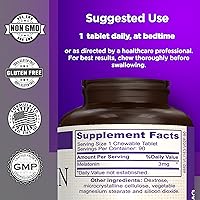 Vista 3 de Tabletas de melatonina de 3 mg de disolución rápida, apoyo natural para dormir, masticables de máxima resistencia, sabor a bayas, 90 unidades, sin