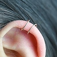 Vista 123 de Small Gold or Sterling Silver Huggie Hoop Earrings for Women Cartilage Nose Helix Tragus