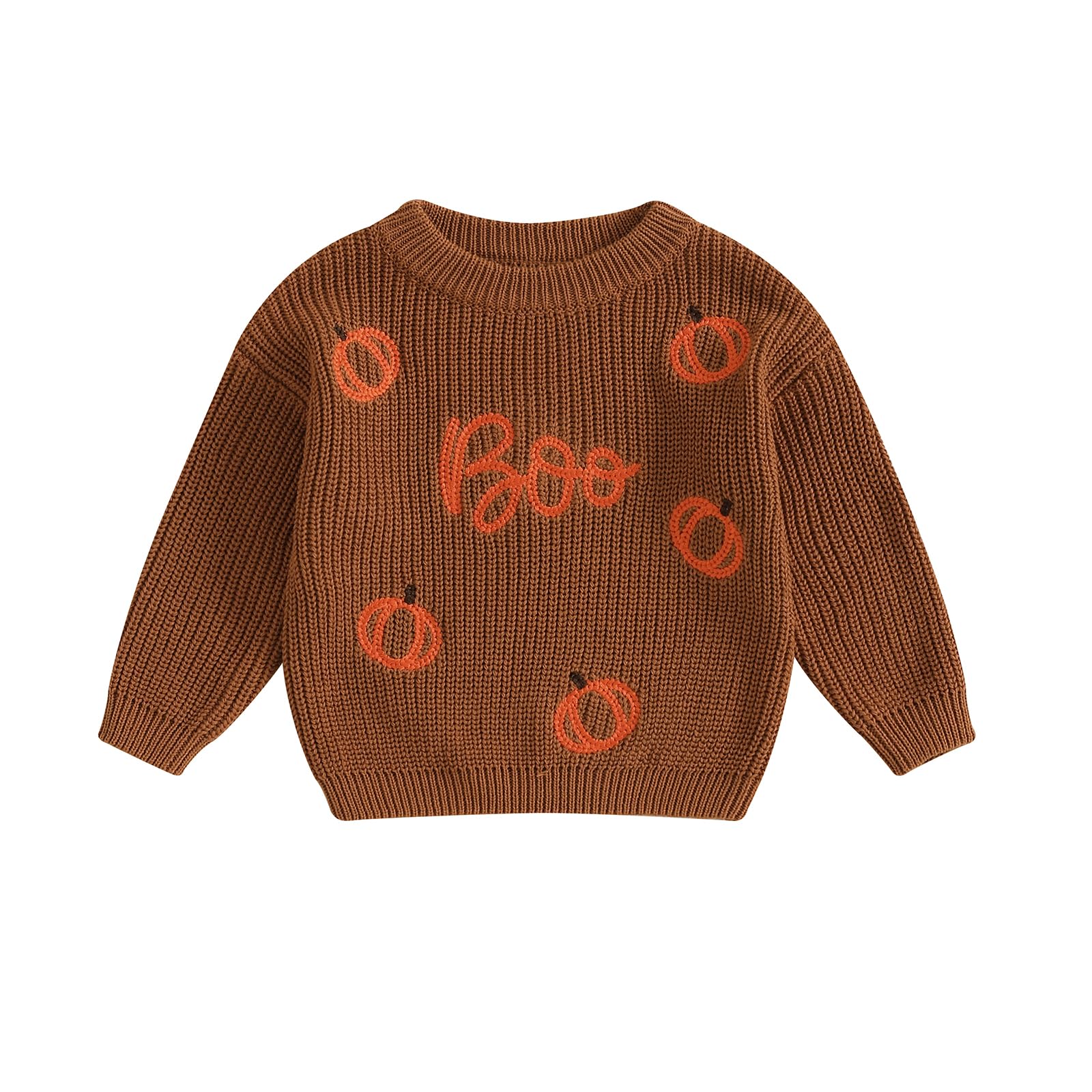 LSFYSZD Toddler Baby Girls Boys Halloween Pumpkin Sweaters Long Sleeve Crew Neck Winter Warm Knitwear Pullover Jumpers Top — view 96