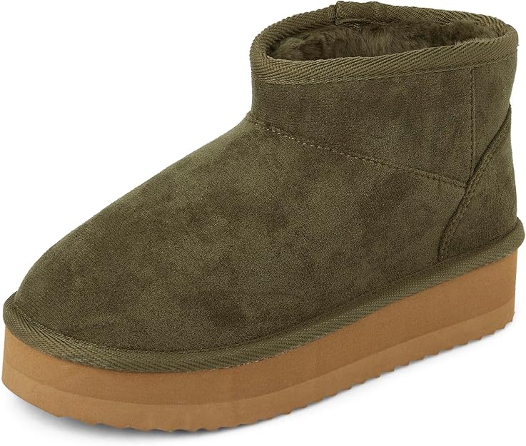 The Children's Place girls Girls Mini Ankle Platform Boot, Faux-fur Lined