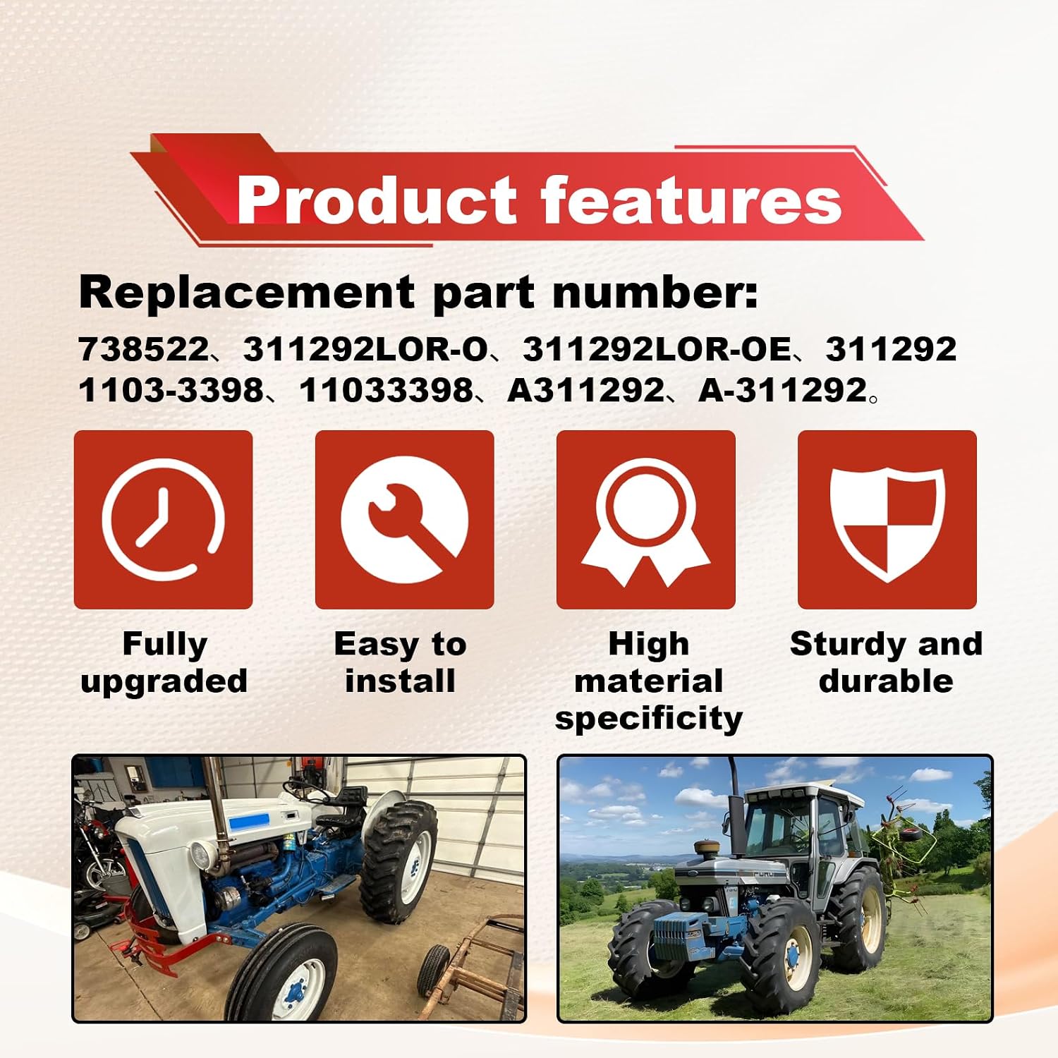 Pleoos Fuel Shut Off Valve 311292 Compatible With Ford Tractor 900 800 700 600 901 801 701 601 501 4000 2000 4 Cyl Gas Diesel Engine Replace OE 11033398 311292 A311292 738522