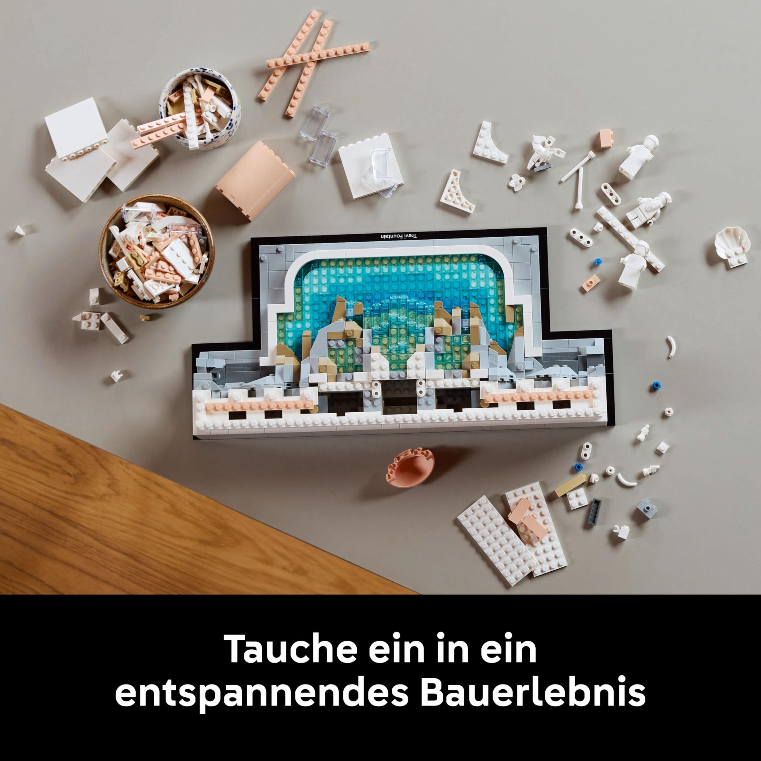 LEGO Architecture Trevi-Brunnen - Modell eines Wahrzeichens von Rom mit Minifiguren Skulpturen - Sammlerstück für das Büro und Wohnzimmer - Geschenk für Erwachsene und Architekturliebhaber 21062