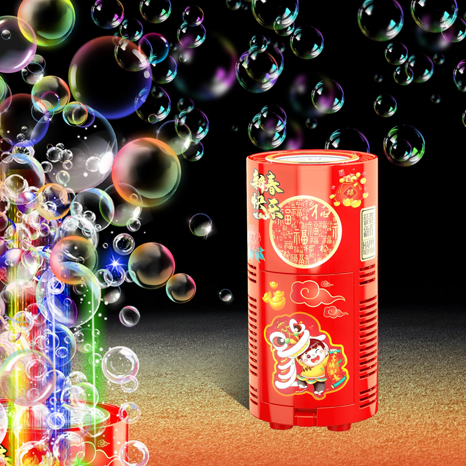 Fireworks Bubble Machine (13 Holes) with Dazzling RGB LED Lights