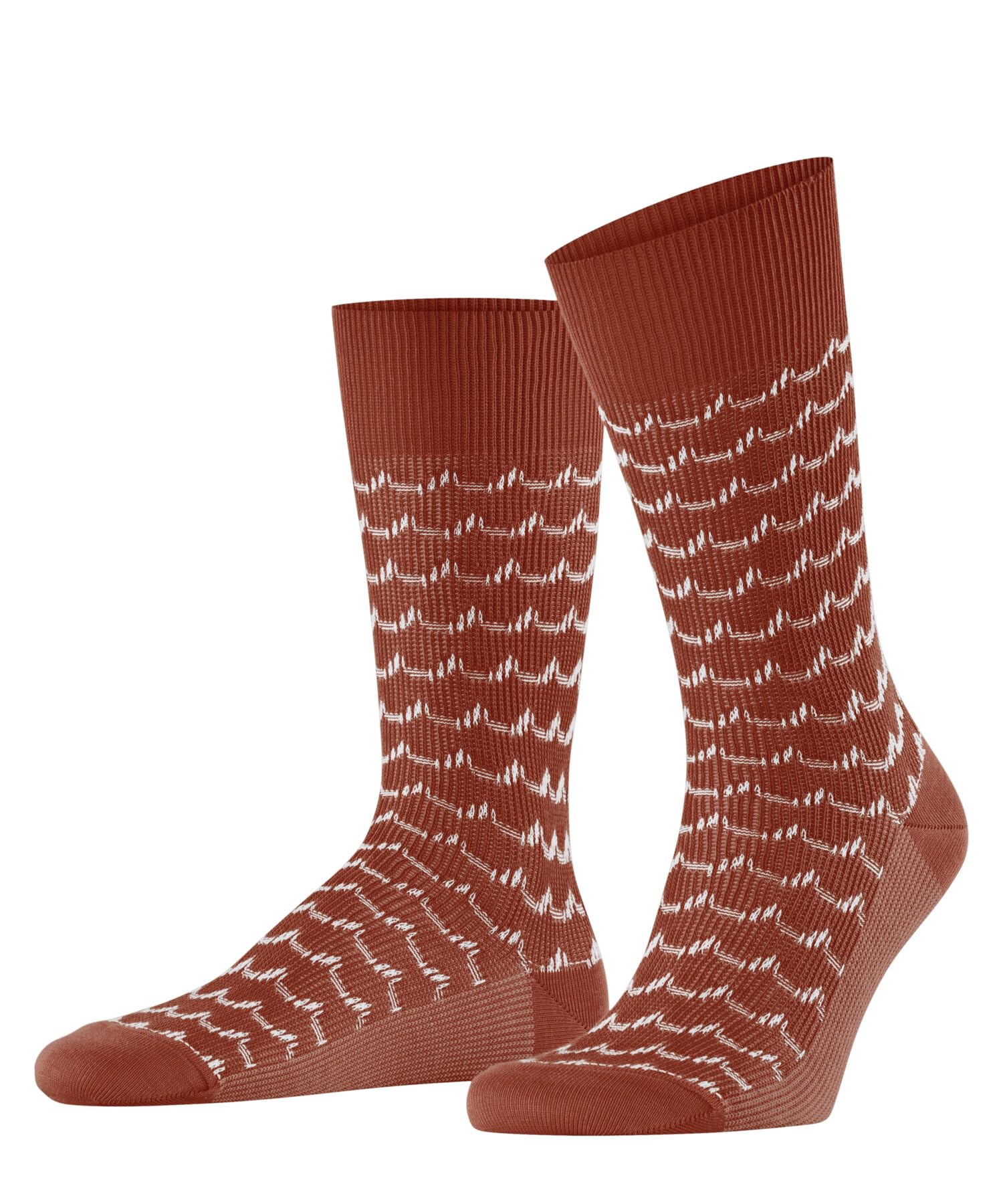 FALKE Men's Sea Rock M So Cotton Patterned Socks 1 pair, Orange Red Clay 8095, 8.5-11