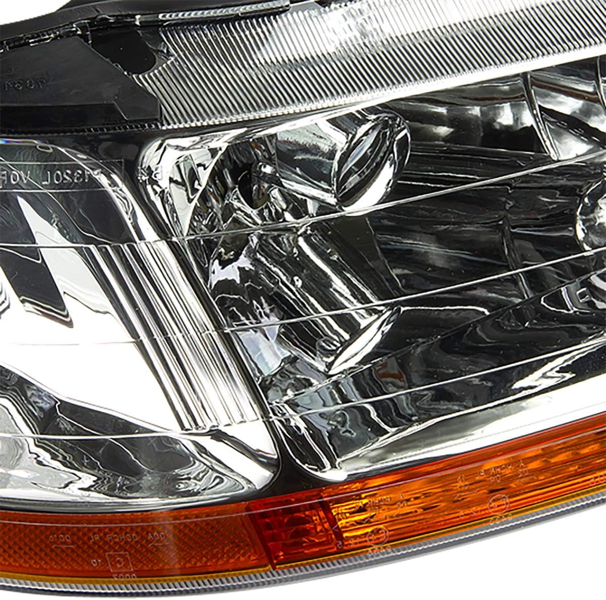 Auto Dynasty Headlight Lamps Compatible with Honda Accord 98-02, OE Style Passenger/Right Side, HO2503111, Chrome Housing