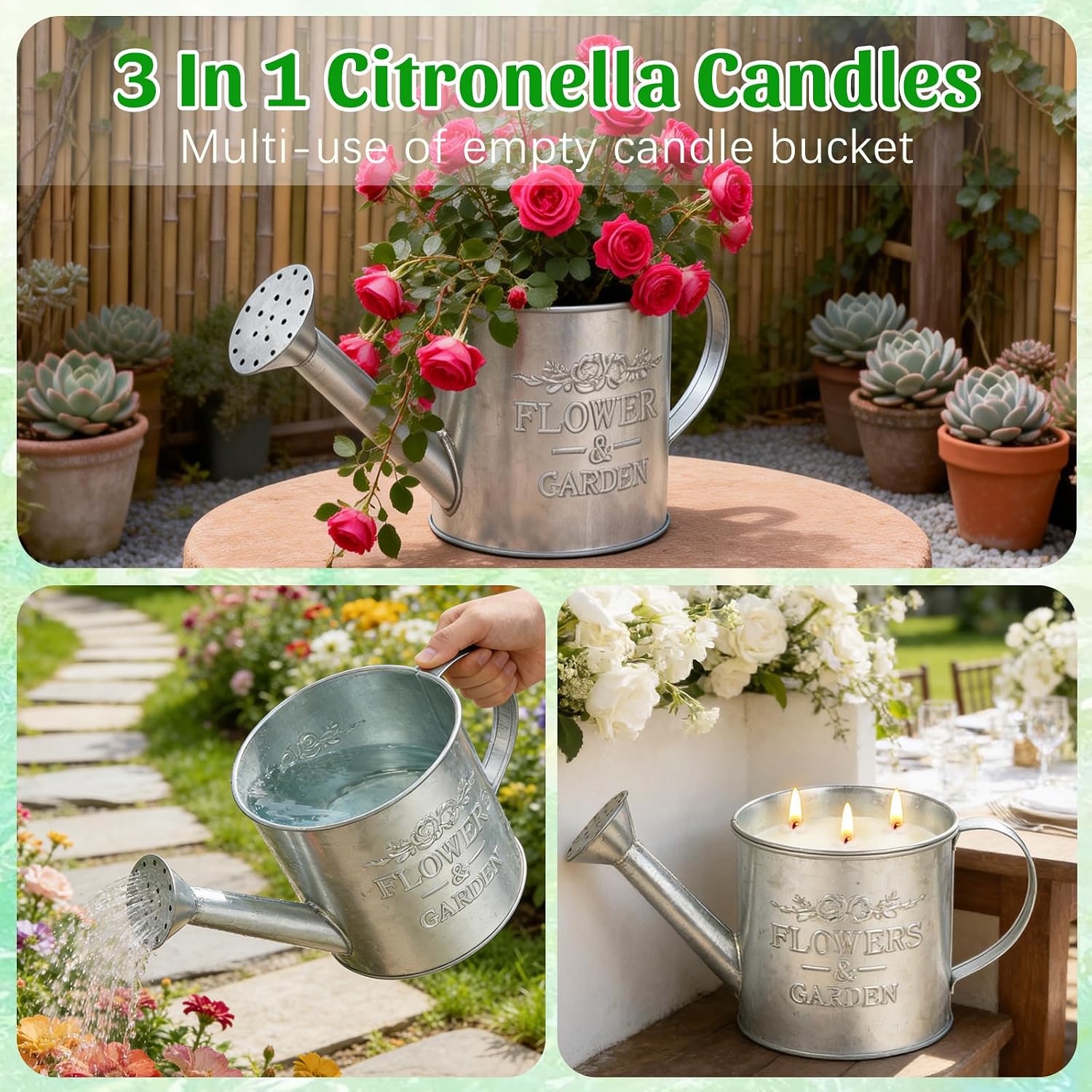 Citronella Candles Outdoor,20oz Large 3-Wick Citronella Candle for Outside