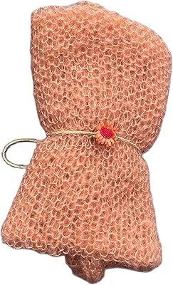 D&J DON&JUDY Newborn Photography Prop Photoshoot Accessories for 0-3Months 60x40cm Stretchy Wraps with Matched Headwear Set (Pale Pink)