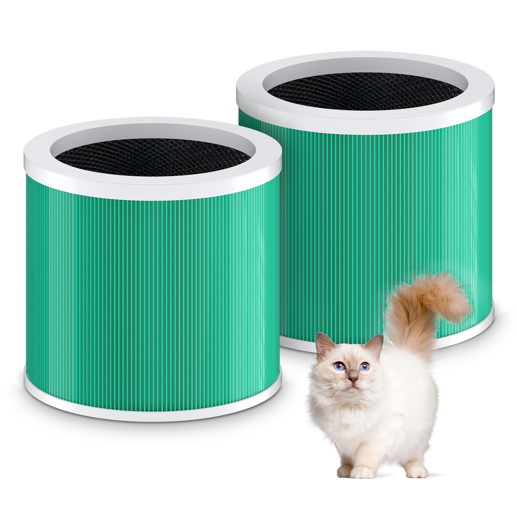 CHIVALZ Genuine HY1800 Air Purifier Replacement Filter, 3-in-1 Filtration, High-Efficiency Activated Carbon, True HEPA 13 Filter (2 Pack)