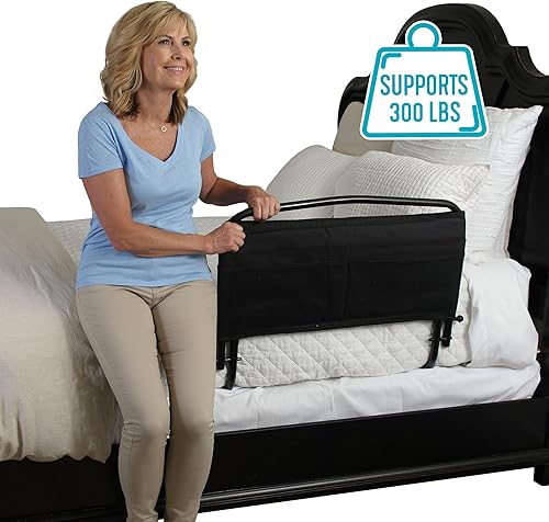 Miniatura 5 de Stander Barandilla de seguridad de 30 pulgadas con bolsa acolchada, riel de seguridad plegable para adultos, personas mayores y ancianos, asa de