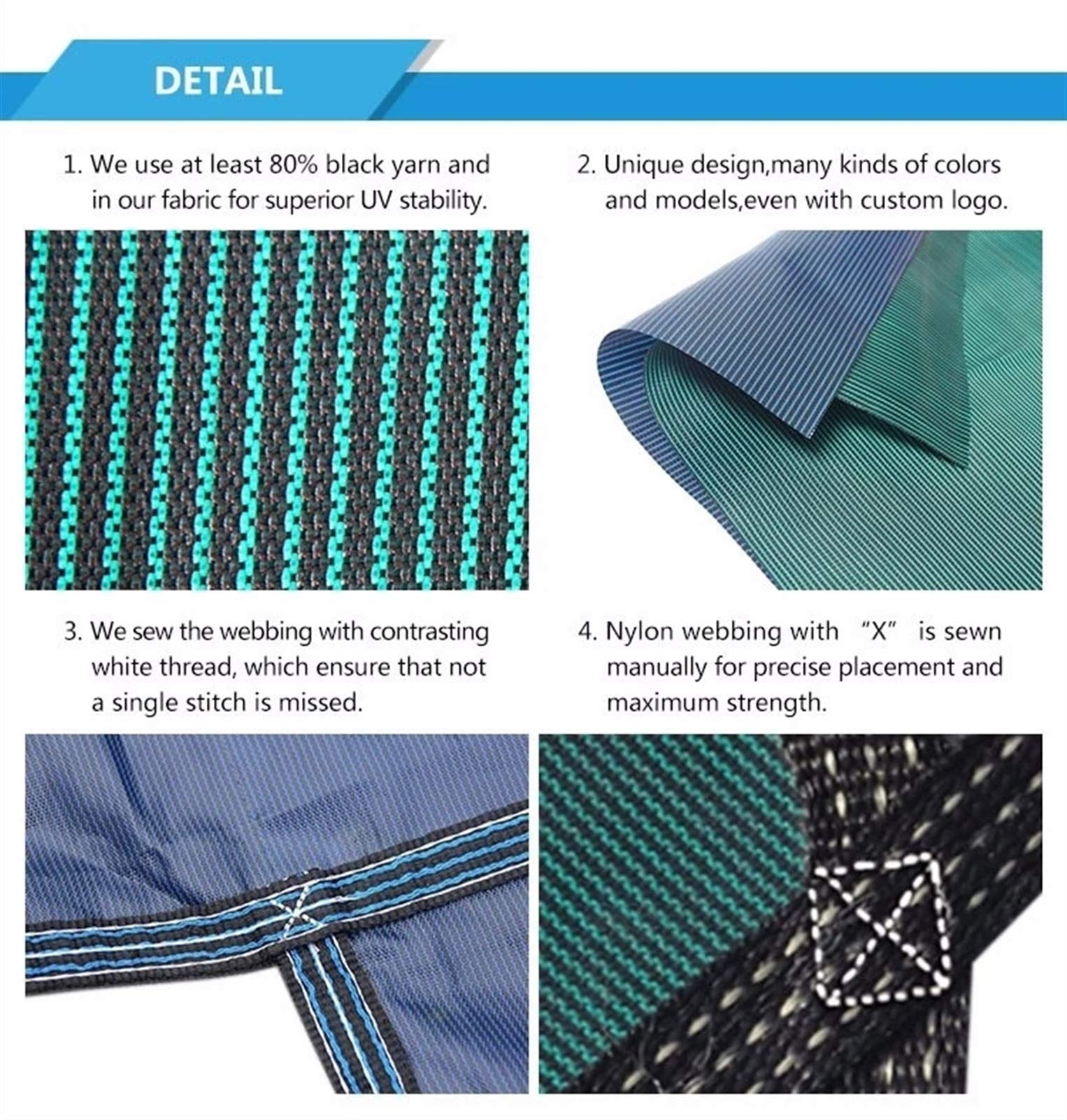 Cobertor Cubierta Fundas para Piscinas, Invierno Cubierta de Seguridad para Piscina Enterrada para Niños / Mascotas Seguro, Los Accesorios de Instalación Incluyen, Azul, 1m / 2m / 3m / 4m / 5m / 6m /