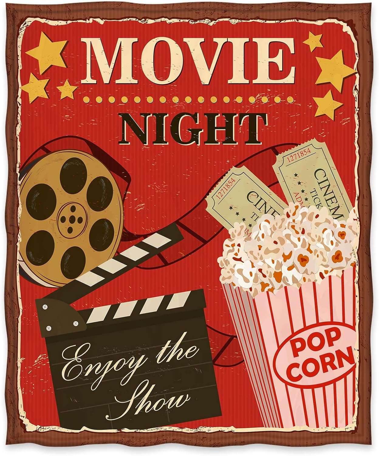 Jekeno Movie Clapboard Gifts Throw Blanket, Theater Home Film Cinema Decor Popcorn Gifts for Women Men Movie Lover Adult Boy Girl Director Acting Gift - Image 2