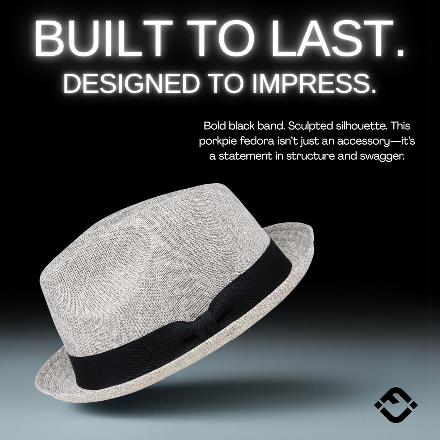 Funky Junque Men’s Fedora Hat – Classic Pork Pie Style Sun Hats for Men, Lightweight Imitation Linen Boater Porkpie Fedoras - Image 3