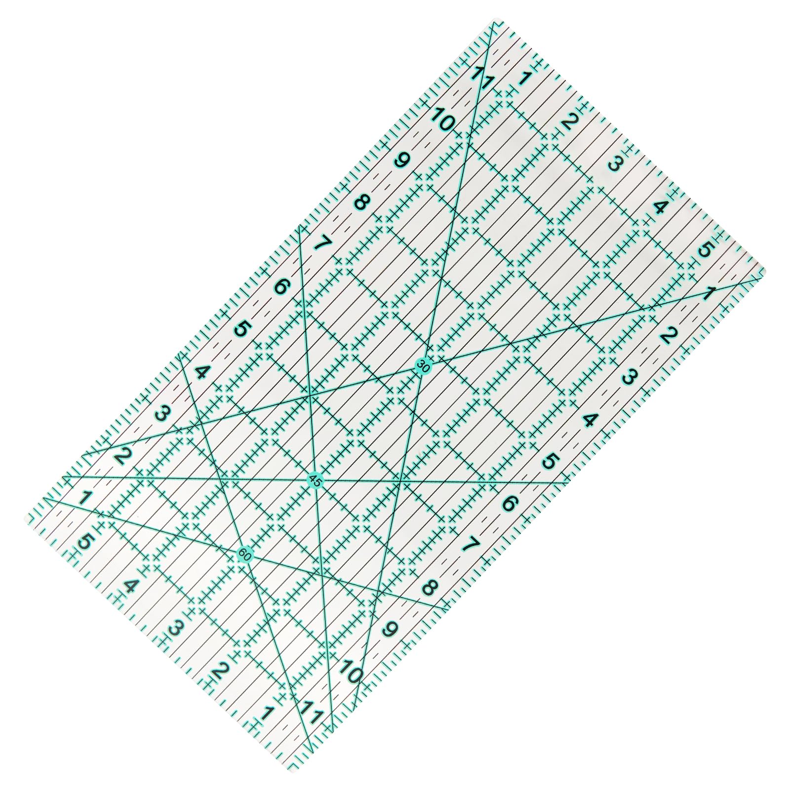 MANUFORE Quilting Ruler 6 * 12in Sewing Acrylic Anti-Slip Metric Ruler DIY Quilting Tools with Clear Printed Lines for Precise Cutting