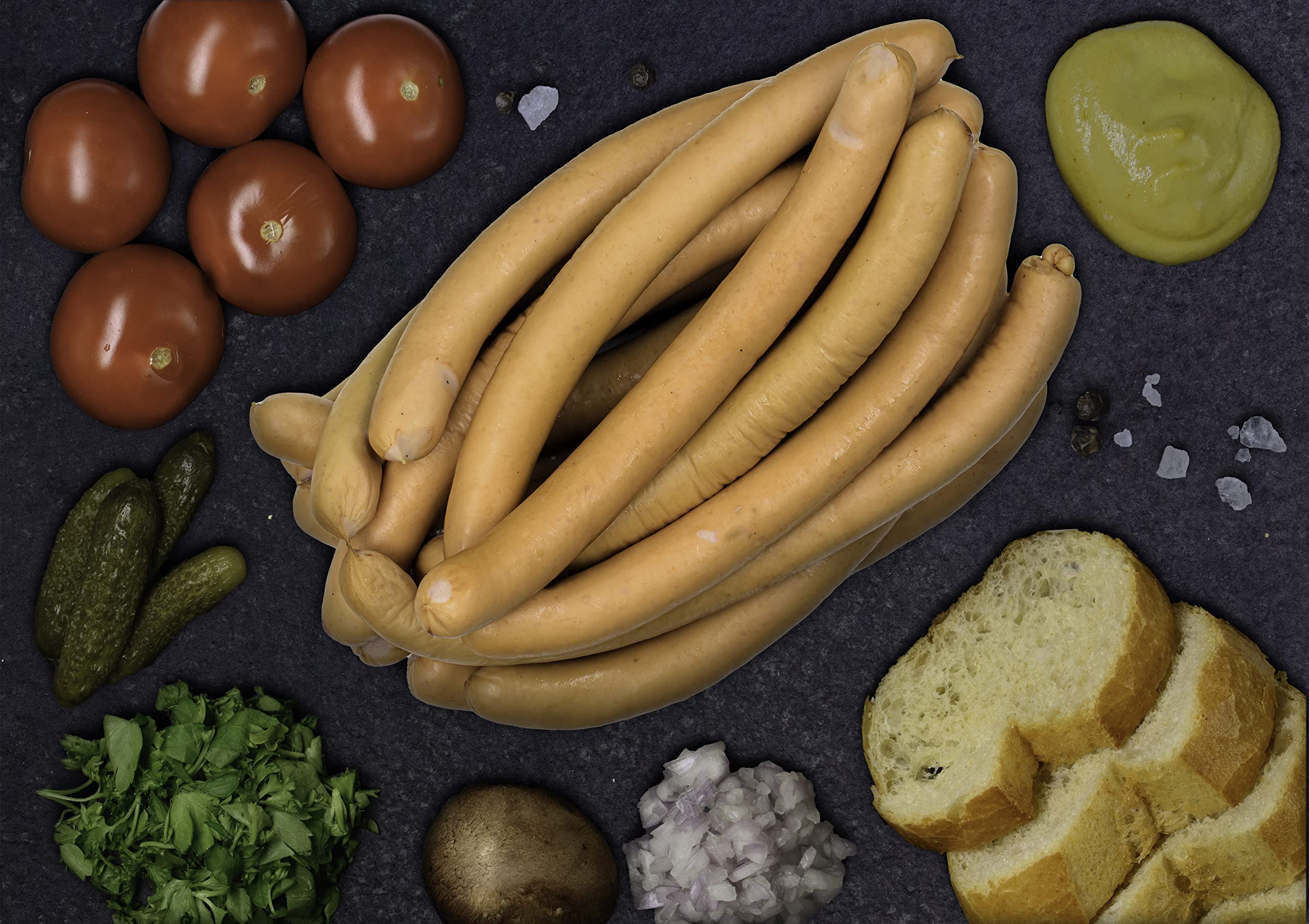 Food-United WIENER WÜRSTCHEN ca. 900g Wienerli-Wienerle Bock-Knacker-Wurst bekannt auch als Frankfurter Würstchen Würstel ideale Hand-Snack-Wurst passend zu Eintöpfe Suppen oder als Currywurst (900g)