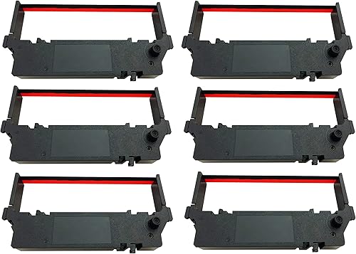 SP-700 - Cartucho de tinta de cinta negra y roja compatible con Star SP-700BR, RC-700BR, SP-712, SP-742 POS Cinta de impresora (paquete de 6)