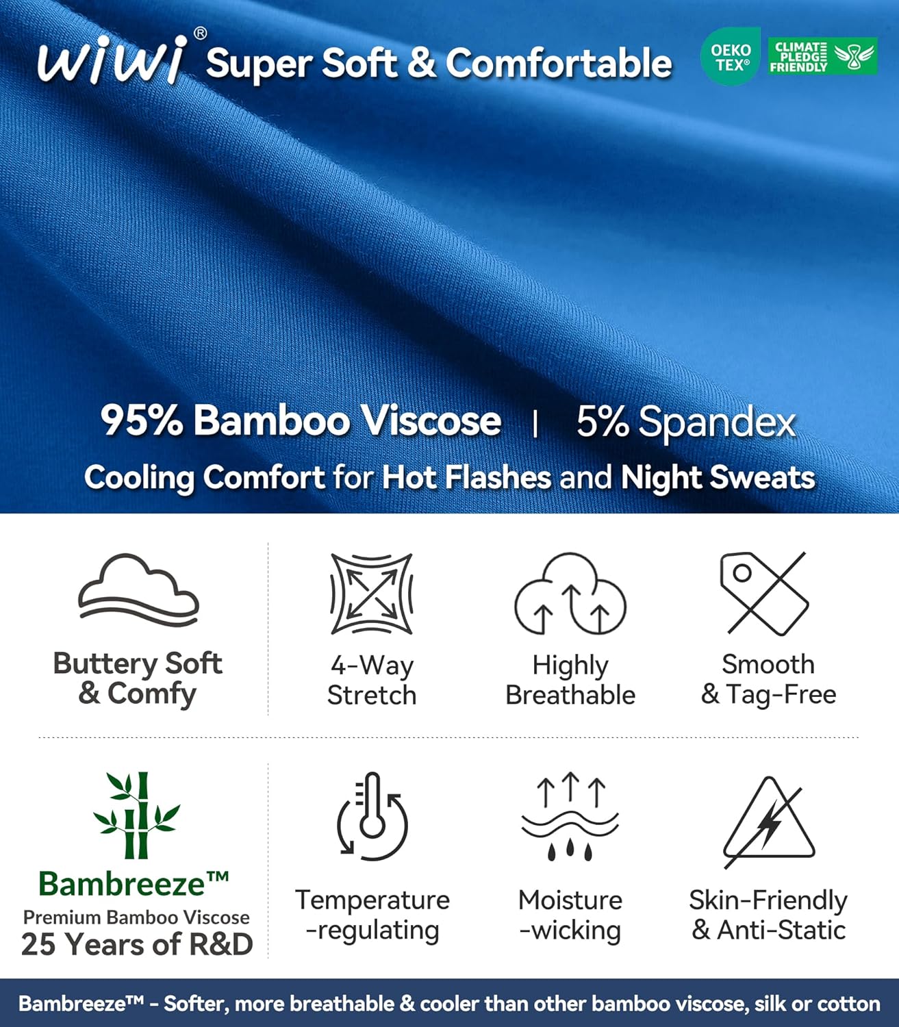 WiWi Viscose from Bamboo Soft Capri Yoga Loose Pants for Women High Waisted Comfy Pjs Capris Lounge Pajama Bottoms S-XXL - Image 6