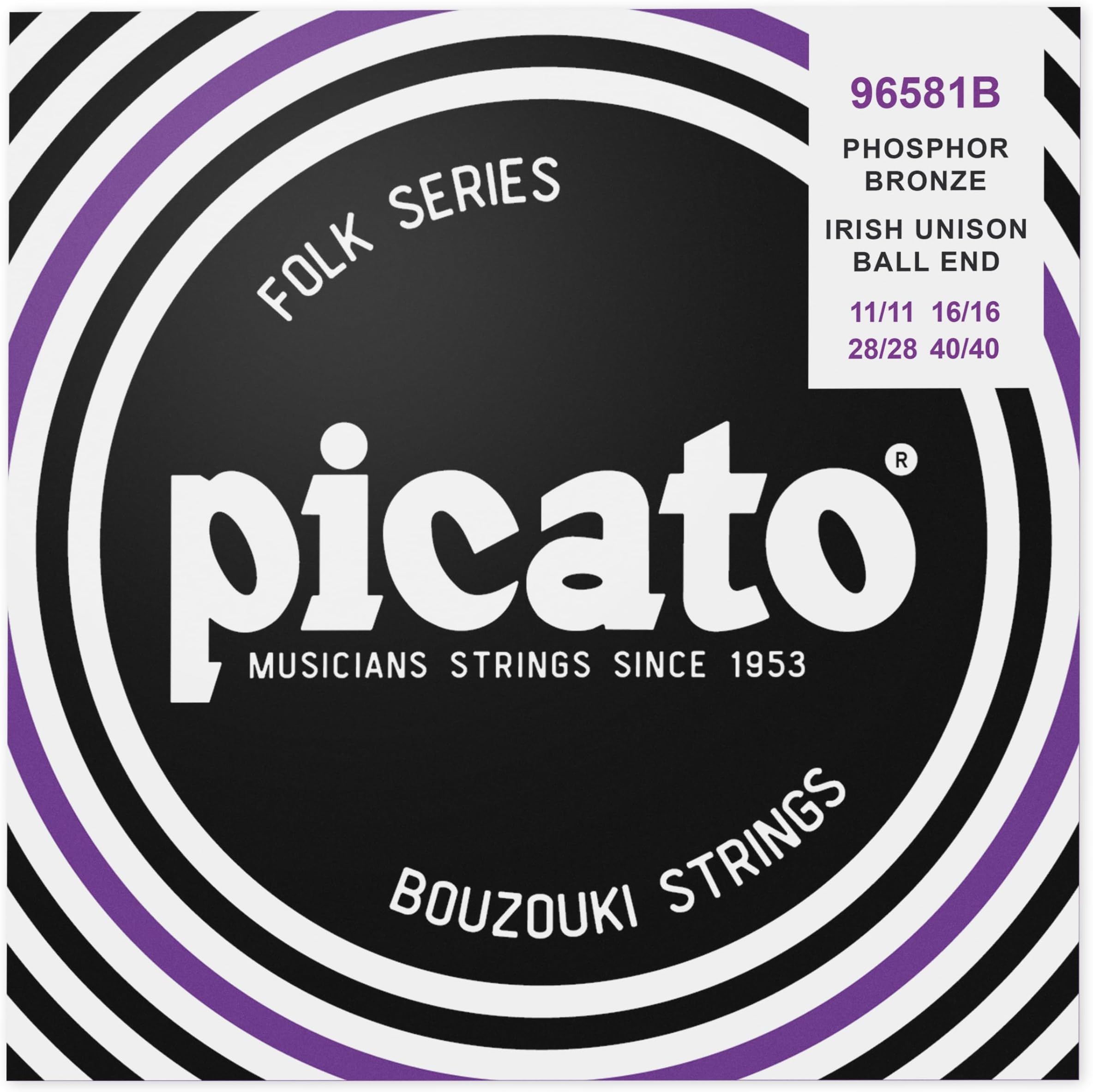 96581B Bouzouki Irish Unison Tuning Ball End Strings, Set of 8 Pieces
