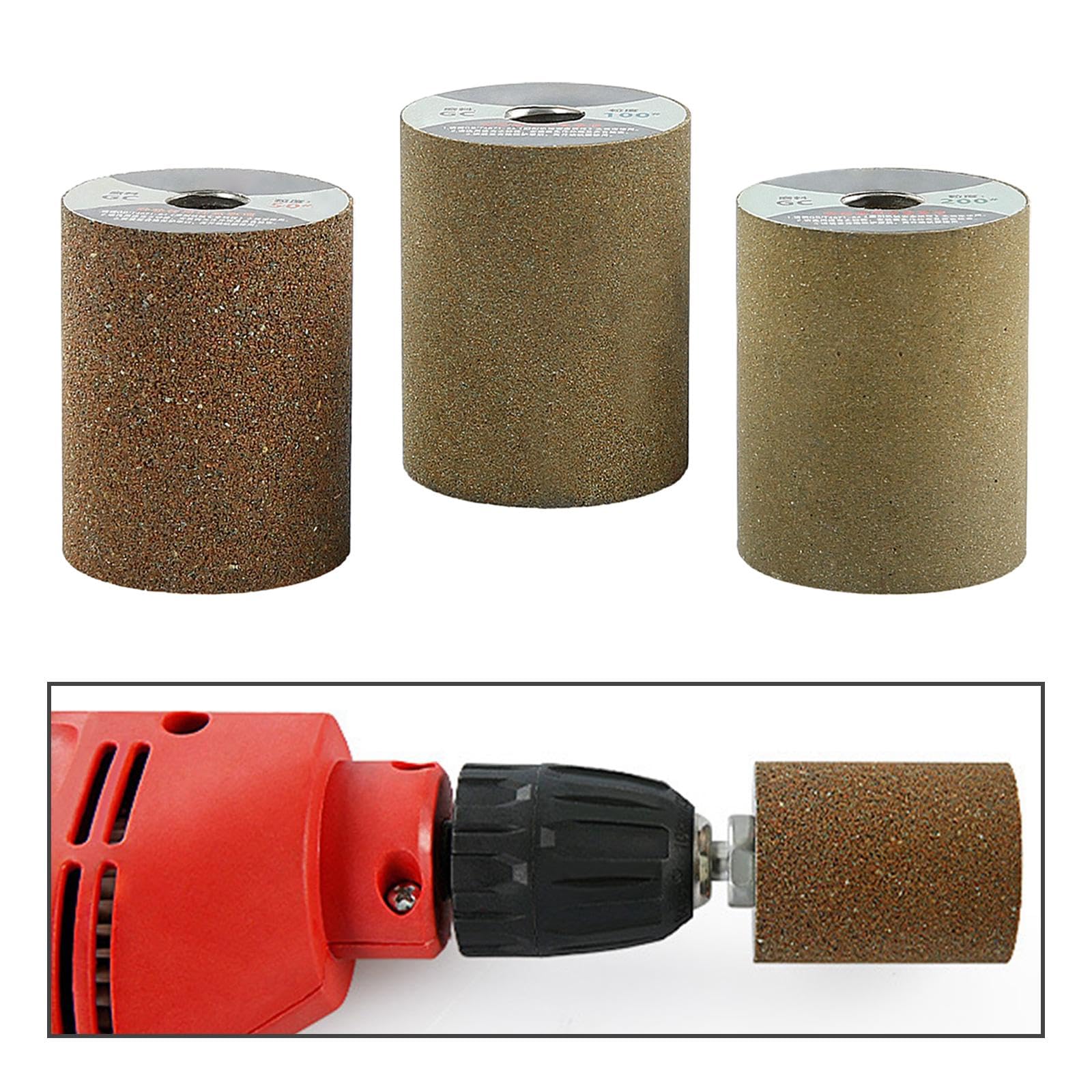 Fenteer Juego de 3 Muelas Cilíndricas con Rosca M10 para Amoladora Resistente
