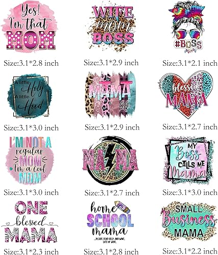 Miniatura 2 de 12 calcomanías para planchar para ropa, mamá, jefe, parches para planchar, lavables, calcomanías de transferencia de calor para camisetas, jeans