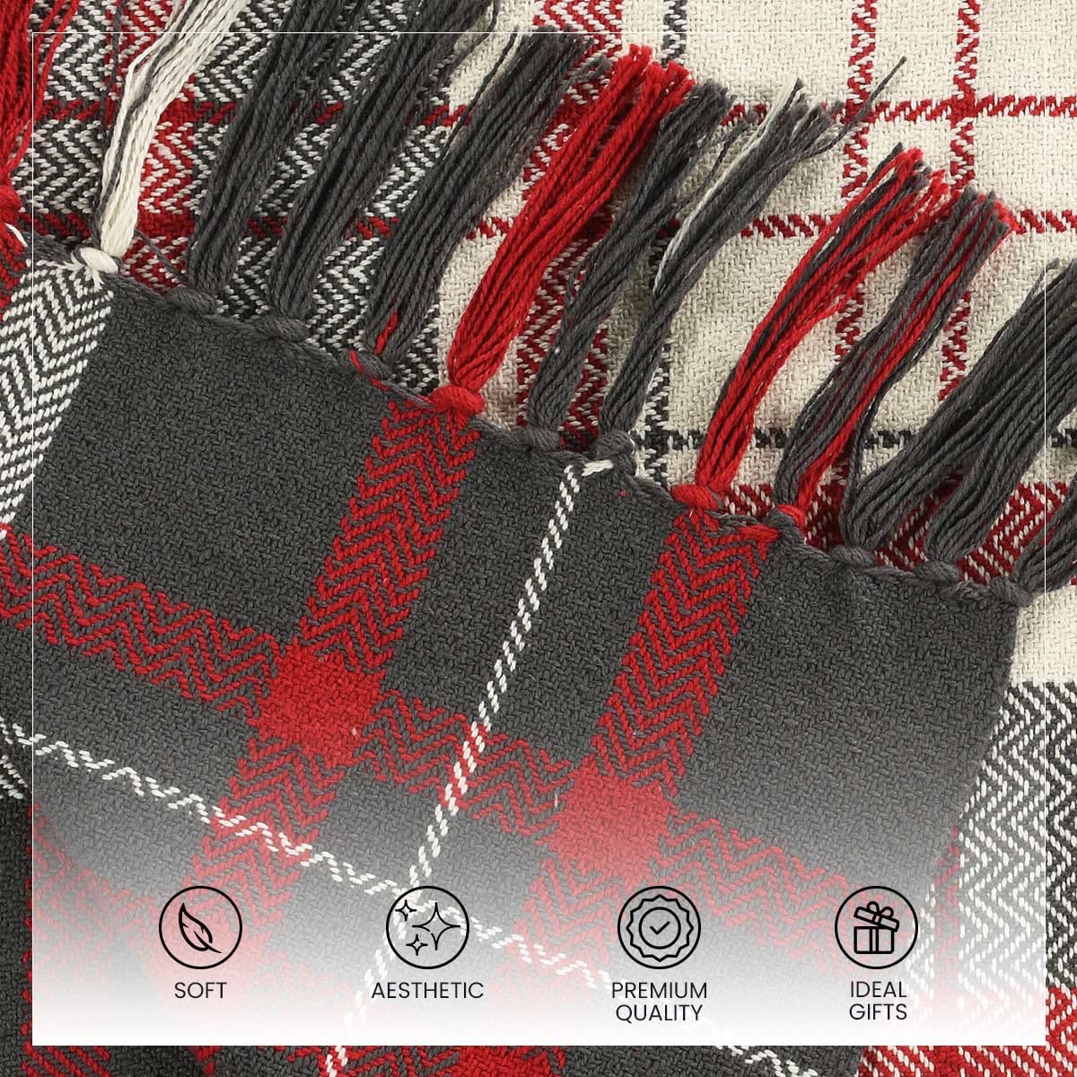 SASHAA WORLD Christmas Throw Blanket - Red & Black -6 SASHAA WORLD Christmas Throw Blanket - Red & Black -6