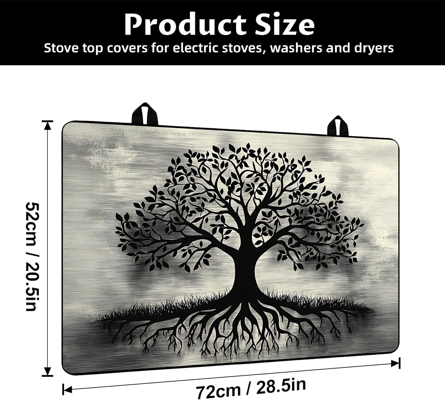 Stove Top Cover for Electric Stove 28"x20", Cooktop Glass Stove Top Covers Washable Decorative Stove Protector Mat for Home Kitchen Cooktops