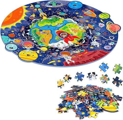 Miniatura 6 de Rompecabezas para niños de 128 piezas, rompecabezas grandes, regalos de cumpleaños para niños pequeños, niñas, niños, preescolares (viajes