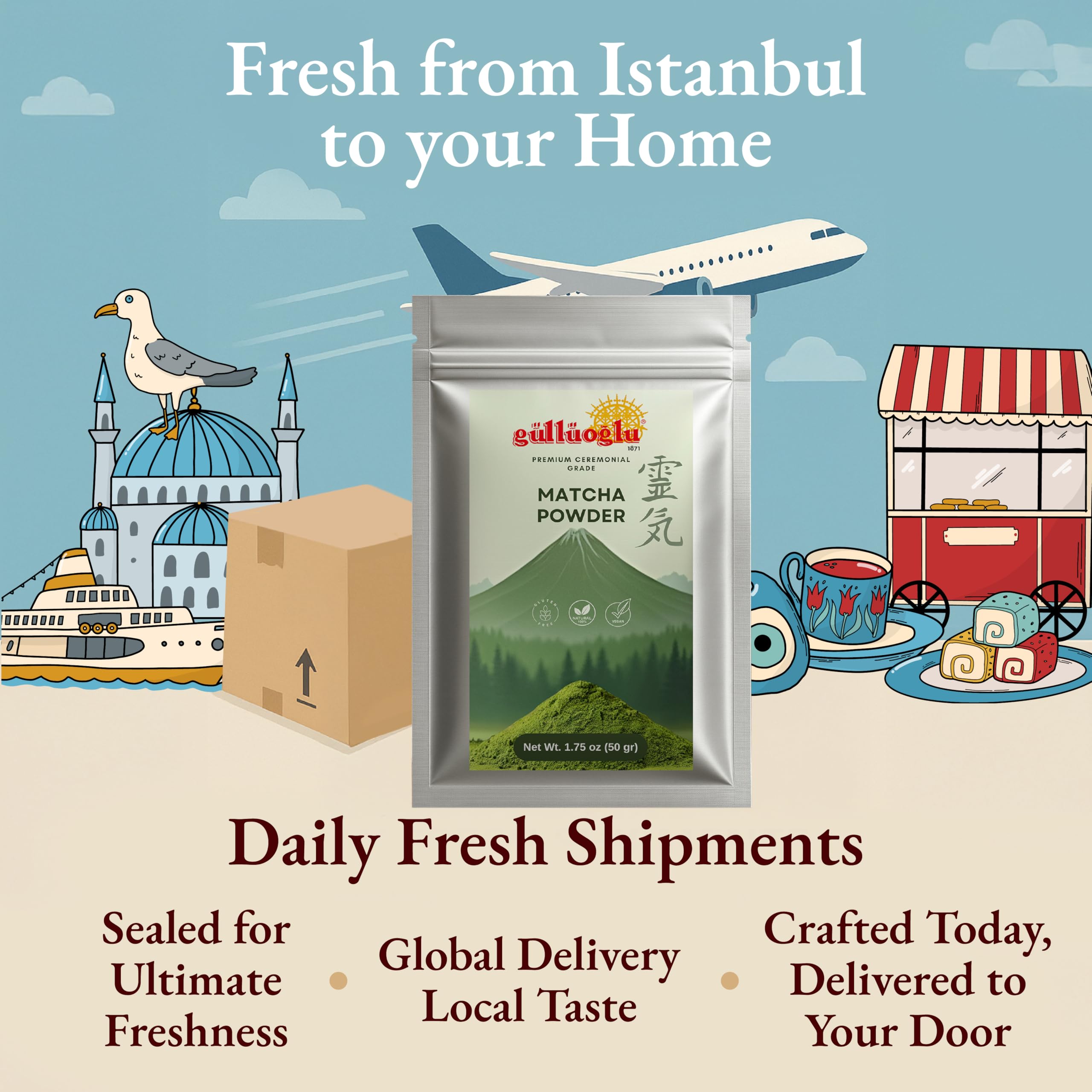 Gulluoglu Japanese Matcha Green Tea Powder - 1 75 oz 50 g Ceremonial Grade Premium Antioxidant Superfood for — view 7