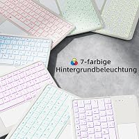 Vobafe iPad Air 13" és iPad Pro 12.9" Billentyűzetes Tok QWERTZ Trackpad Világosszürke 6