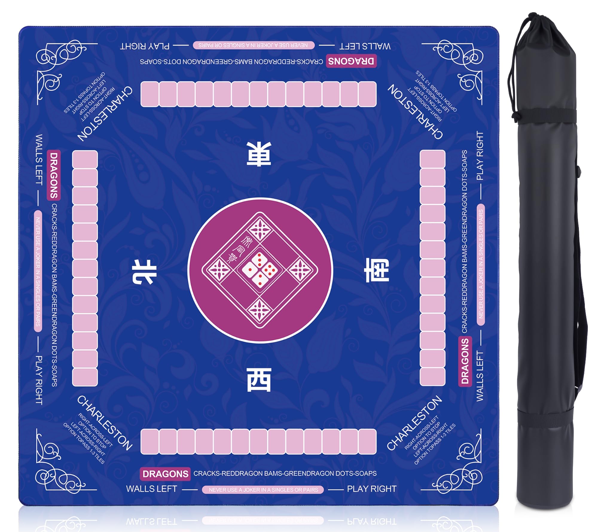 czzwak American Mahjong Game Mat - Anti-Slip Neoprene, Noise Reduction & Wrinkle-Resistant | Odorless & PAH-Free | Includes Rules | Ultimate Mahjong