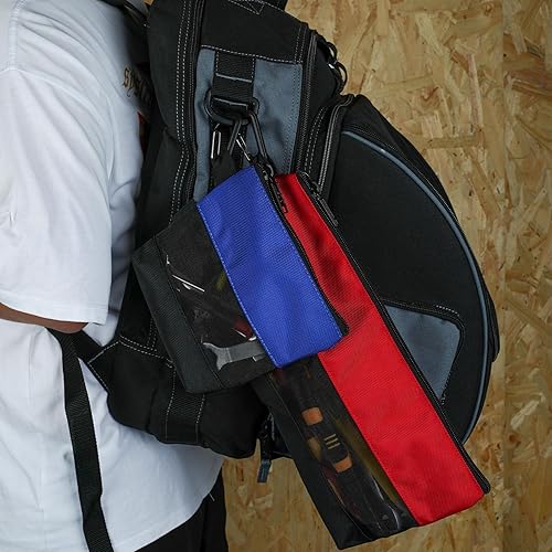Miniatura 8 de KUNN Paquete de 2 bolsas de herramientas con cremallera, bolsas de herramientas pequeñas y resistentes, bolsas de utilidad, organizador