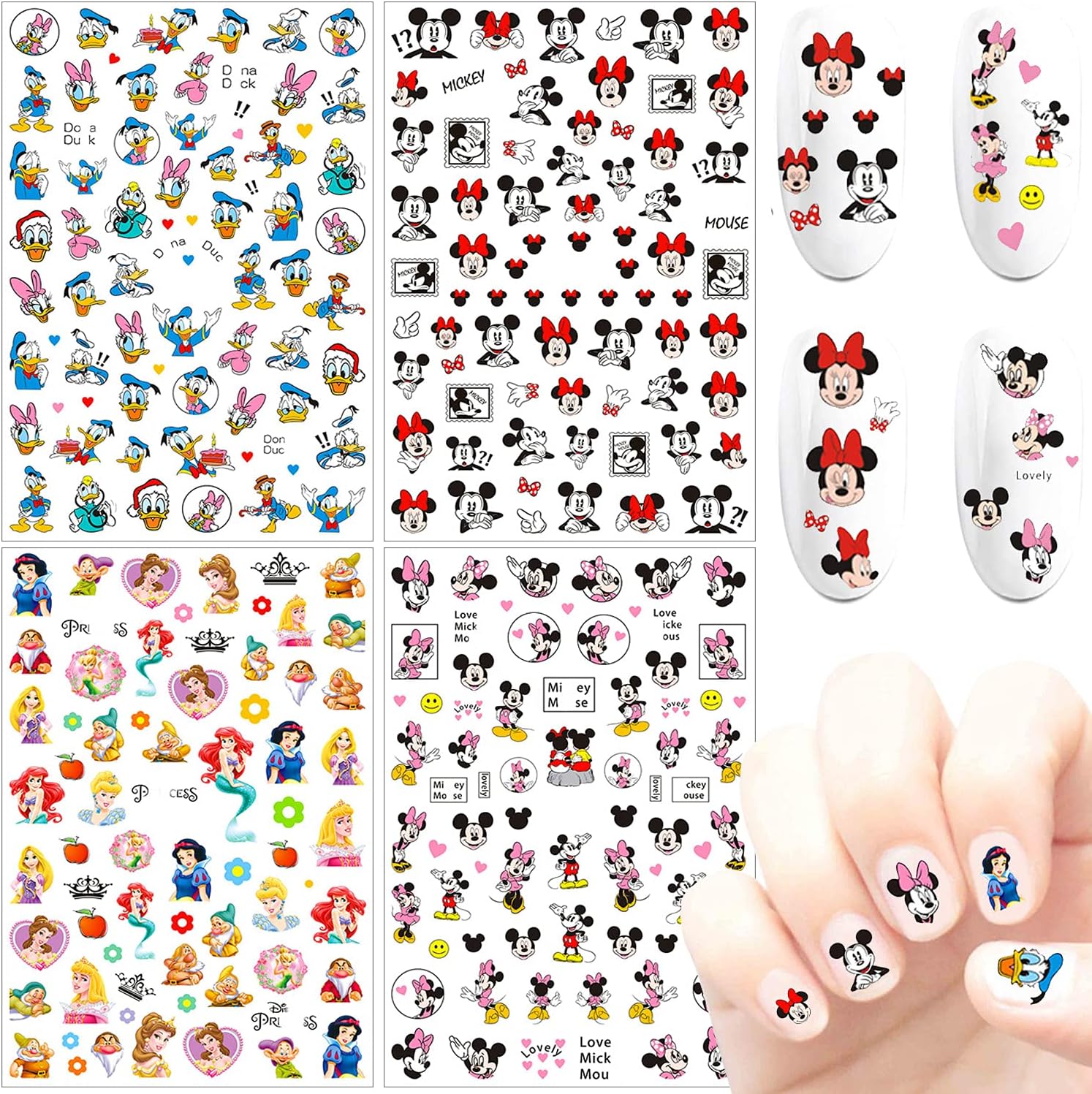 3D Mickey Nail Art Stickers Mickey Mouse Nail Decals Self Adhesive Cute