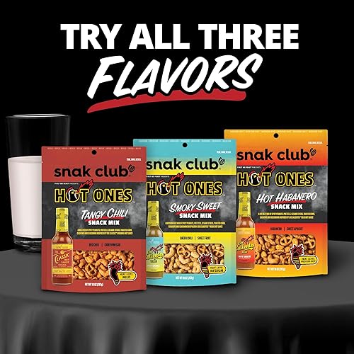 Miniatura 7 de Snak Club x Hot Ones - Mezcla de aperitivos, habanero caliente, aperitivos picantes con maní, pretzels, palitos de sésamo, maíz tostado, anacardos,