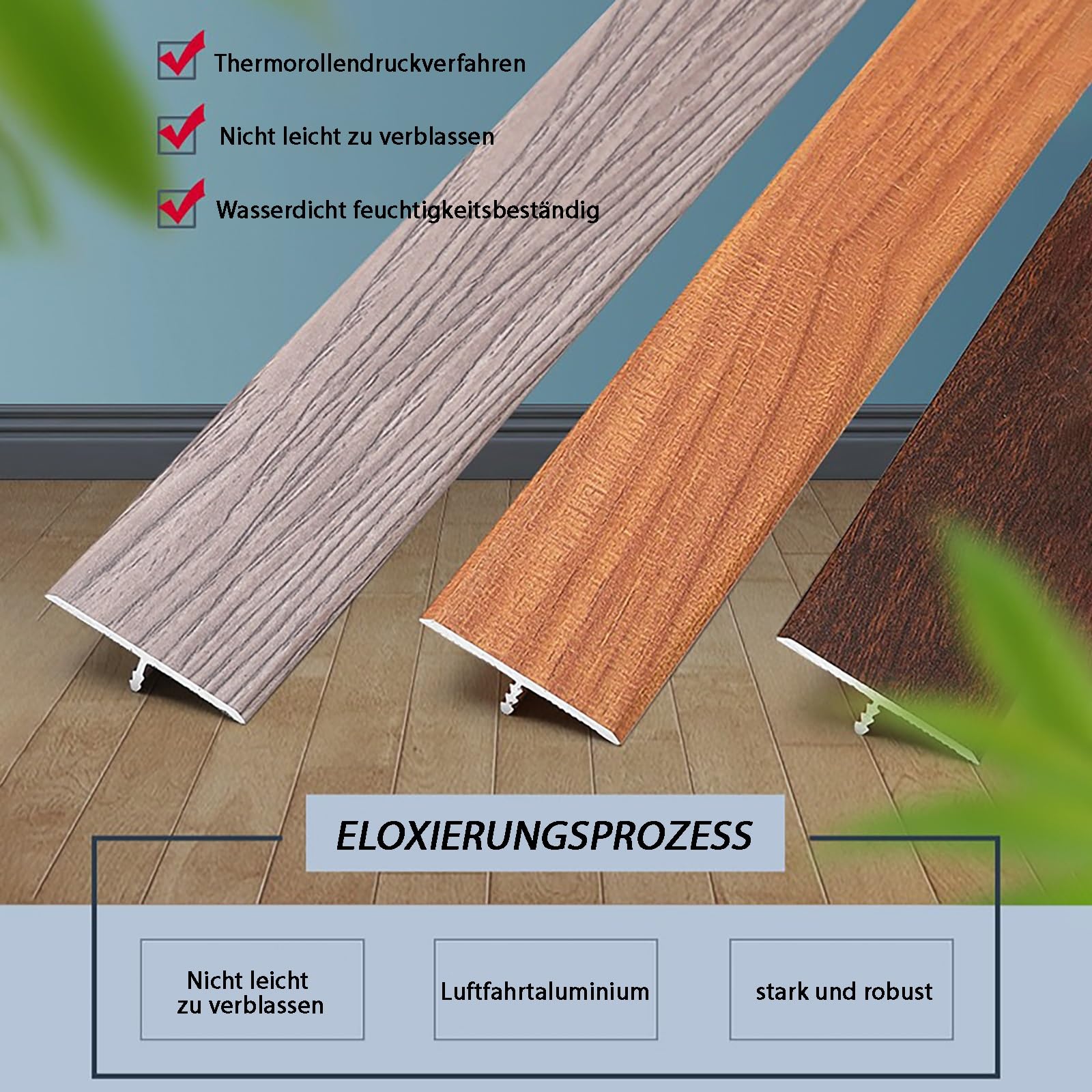 Tira De Transición Para Suelo En Aluminio Anodizado, Perfil En T De 135cm, 2 Piezas, Tira De Unión Para Pisos Laminados, Madera, Cerámica, Y Más, Separador De Encimeras Y Juntas De Dilatación(