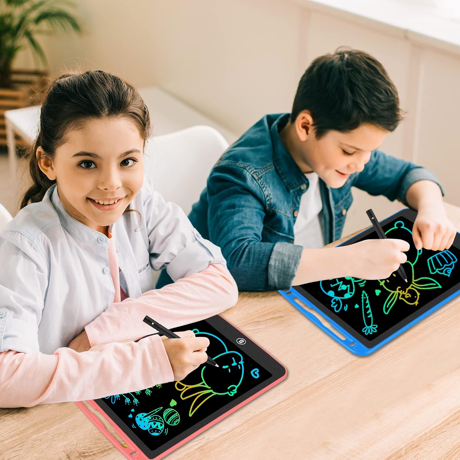 2 Pack LCD Writing Tablet for Kids, Colorful 10 Inch Doodle Board Drawing Pad, Scribbler Boards Drawing Tablet, Kids Learning Educational Toys Gifts for 2 3 4 5 6 7 8 Year Old Girls Boys Toddlers