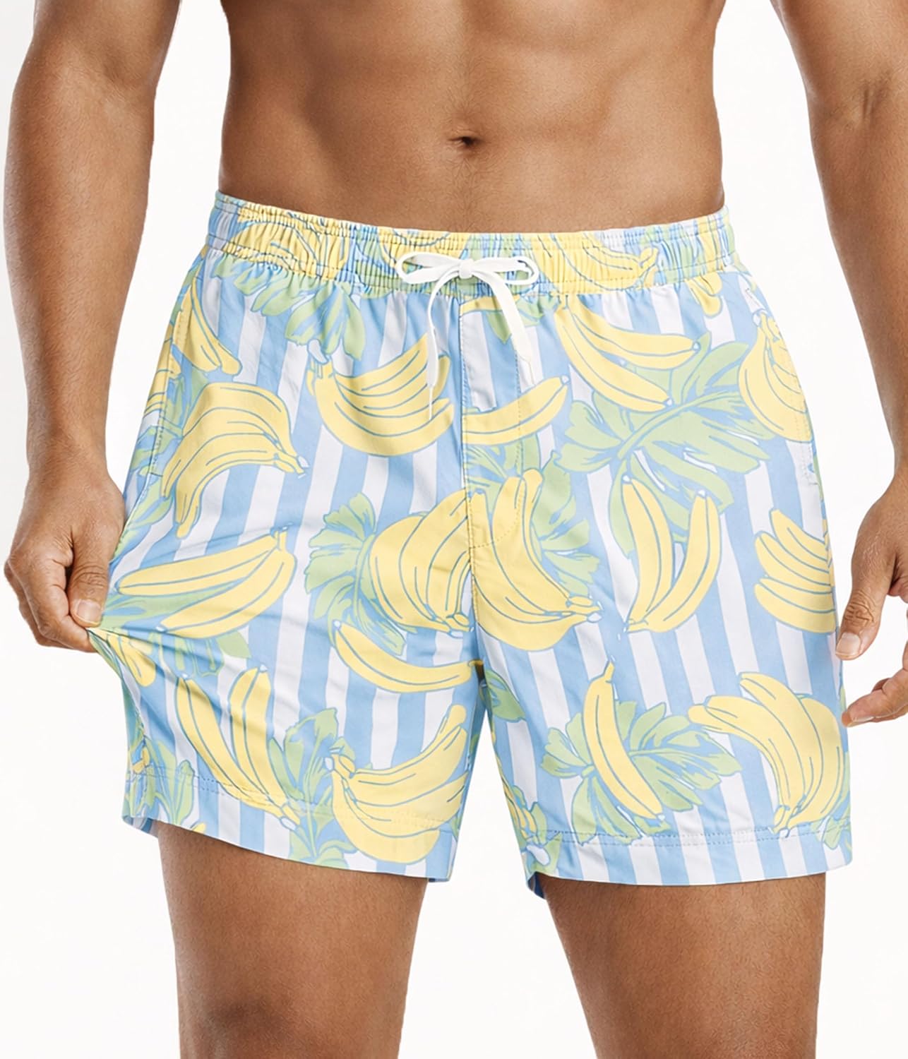 Tipsy Elves Men's Swim Trunks 6'' Inseam 4 Way Stretch Fabric Swim Trunks for Men Bathing Suit